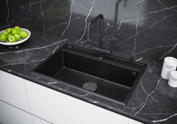 Мойка STEPIA 80, IT-GRANIT, PM117551-BLM, черный, 750х510, Paulmark