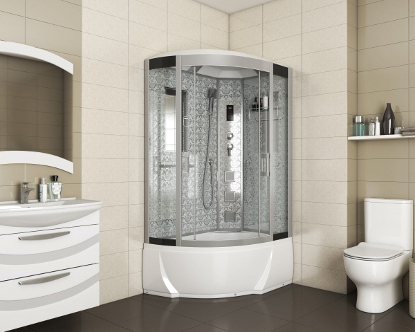 Душевая кабина Niagara Luxe NG-7712WR 80x120х215, высокий поддон, стенки белые