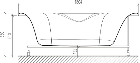 Акриловая ванна STWORKI Вестерос 180x90 см, отдельностоящая, белая, овальная, на ножках