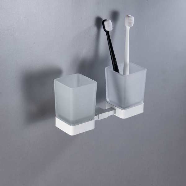 Стакан для ванной комнаты двойной Shevanik SG5622C, белый