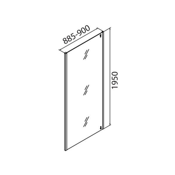 Боковая панель IDDIS Slide 90х195, черный ал. проф. SLI6BS9i23