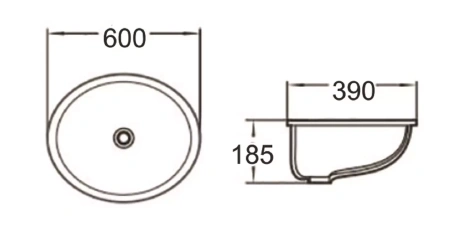 Раковина керамическая (встраиваемая снизу) SantiLine SL-3002
