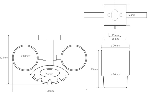 Держатель для зубных щеток и пасты со стаканами Bemeta Beta 132110042