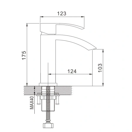 Смеситель для раковины Rose R15F R1501F, белый/хром