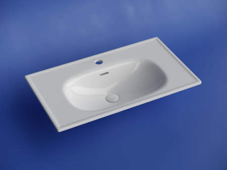 Раковина накладная Ceramicanova Сабо (Sabo) с отверстием под смеситель 800x460x130 белый