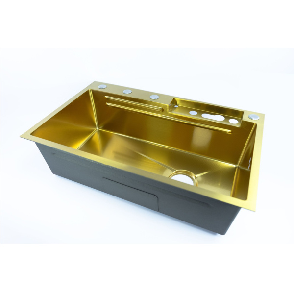 Многофункциональная кухонная мойка Fmark FSC002C, матовое золото