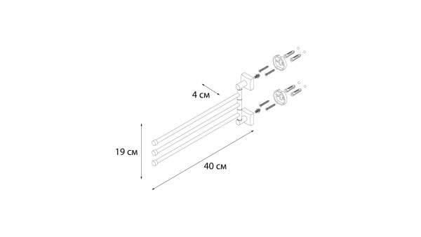 Полотенцедержатель рога 3-ой Fixsen Kvadro FX-61302A-3