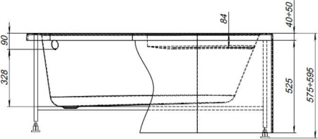 Каркас сварной для акриловой ванны Aquanet Mia 140x80 L/R