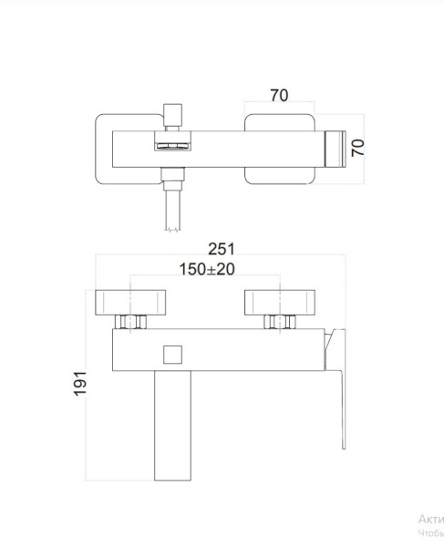 Смеситель для ванны Fiore Kube 100CR8551 хром
