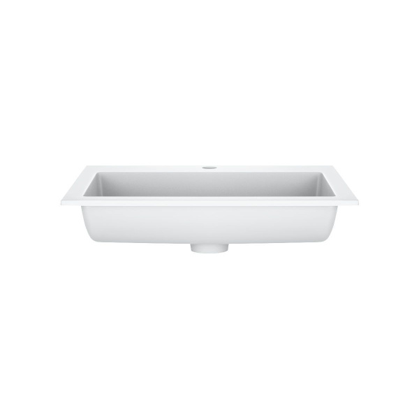 Тумба Vincea Chiara 2D 600 подвесная, 2 выкатных ящика soft-close, N.Oak с умывальником VCB-13600W из искусственного камня, цвет белый