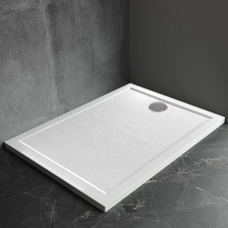 Душевой поддон Veconi Pietra W, 1000x1000x30, искусственный камень, белый