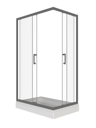 Душевое ограждение Triton pro Фикс-Графит Нью (New) 120х80