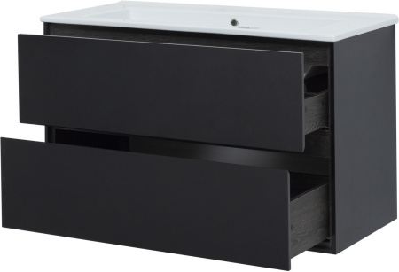 Тумба под раковину Aquanet Милан 105 черный глянец