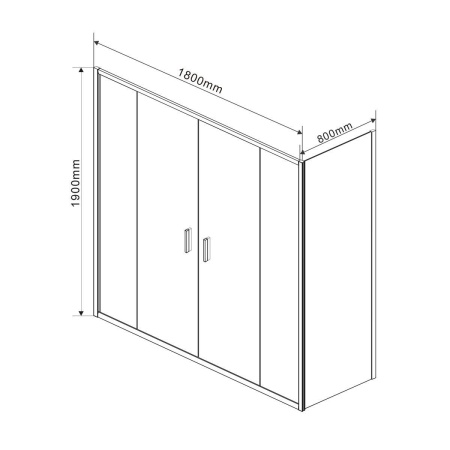 Душевой уголок Vincea Garda VSR-1G28018CH, 1800*800, хром, стекло шиншилла
