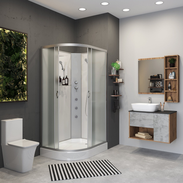 Душевая кабина Niagara Classic NG-3312-14RBKG 120х80х200, низкий поддон 13 см, стекло матовое