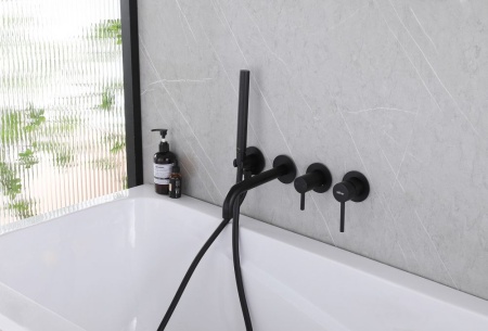 Смеситель ABBER Wasser Kreis AF8130B для ванны скрытого монтажа, Черный