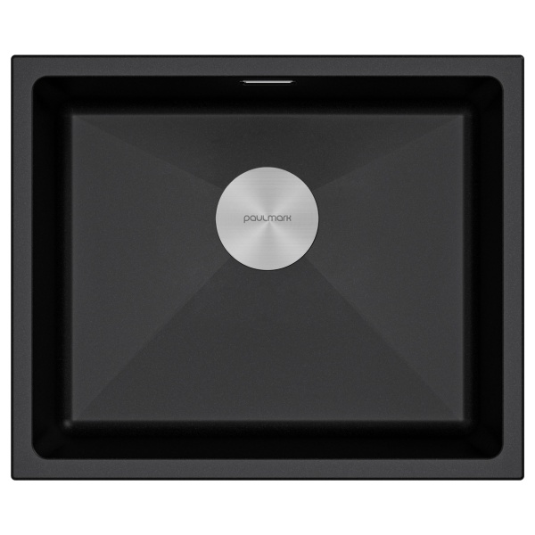 Мойка LUMI 55UNI, IT-GRANIT, LU55-BL, черный гранит, 555х460, Paulmark