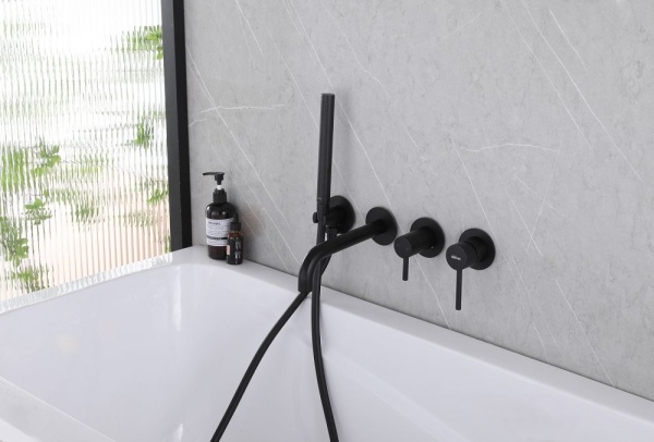 Смеситель ABBER Wasser Kreis AF8130B для ванны скрытого монтажа, Черный