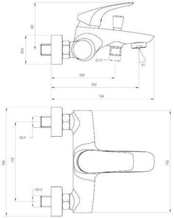 Смеситель для ванной Deante Cynia BCY_010M хром