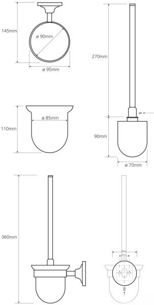 Ершик для унитаза Bemeta Retro 144313012