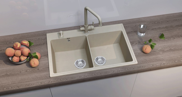 Кухонная мойка Ulgran Quartz Ruma 780-02, лен