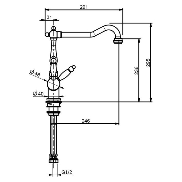Смеситель для кухни Webert Kitchen Byblos BY920802015