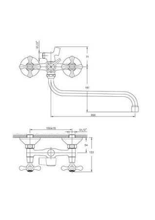 Смеситель для ванны Haiba HB2208-2