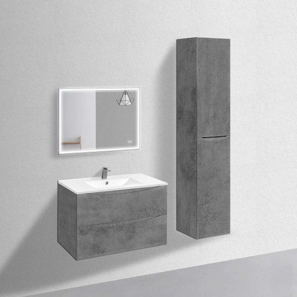 Тумба под раковину Vincea Mia 900 подвесная, 2 выкатных ящика soft close, Beton
