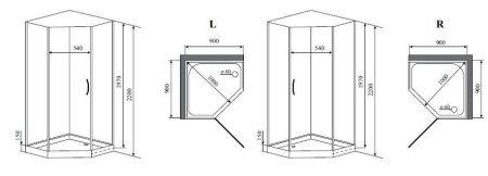 Душевая кабина Timo Premium ELTA H-312 L 90x90x220