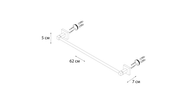Полотенцедержатель трубчатый Fixsen Metra FX-11101 60см