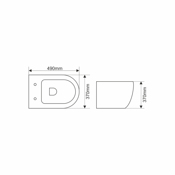 Унитаз подвесной безободковый MELANA MLN-310303MG серый