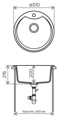 Кухонная мойка TOLERO Classic R-108E №911 Черный