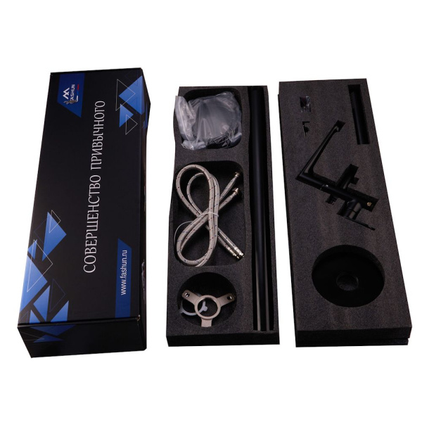 Смеситель для ванны напольный FASHUN A3085-7, чёрный