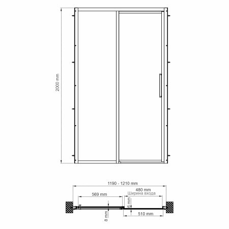 Душевая дверь WasserKRAFT Lopau 32S05L