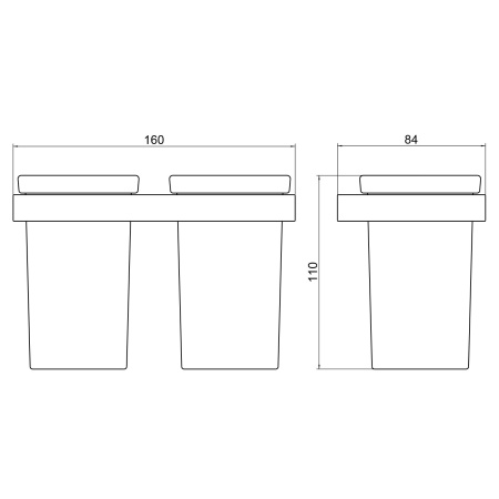 Стакан для ванной комнаты двойной Timo Petruma 15234/00, хром