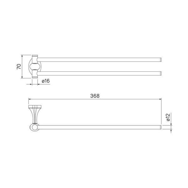 Полотенцесушитель двойной  IDDIS Mal сплав металлов MALSS20i49