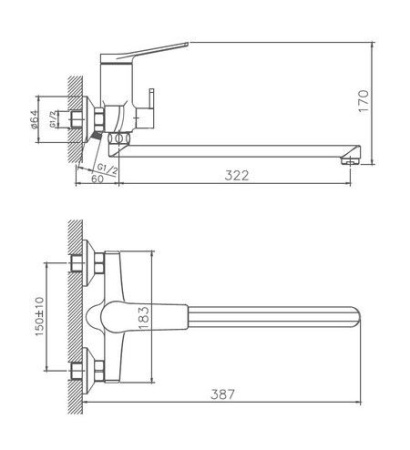 Смеситель для ванны Haiba HB22572
