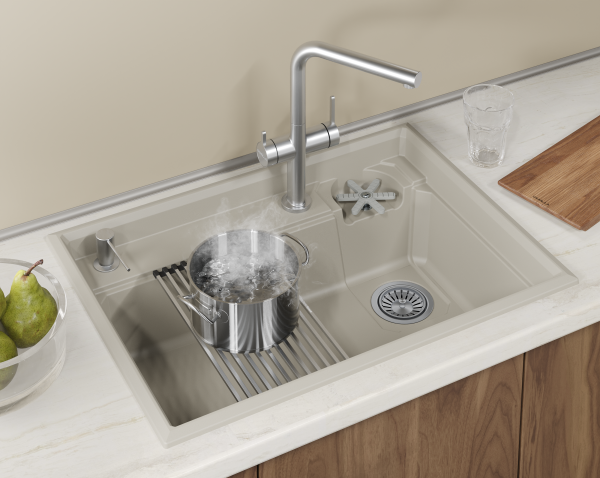 Мойка для кухни Granula Kitchen Space Rinzer 7308R креман, 73х52 см, прямоугольная