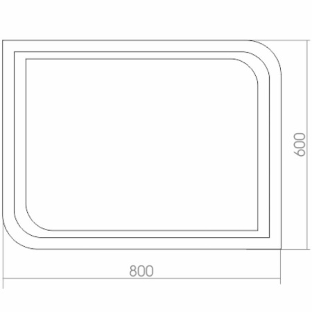 Зеркало Silver Mirrors Persey 800x600 ФР-00001763 со встроенным светильником, сенсорный выключатель, подогрев