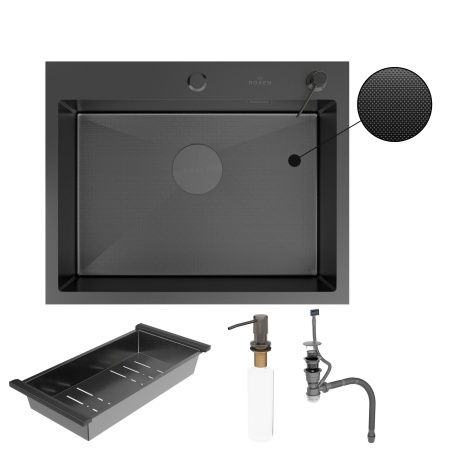 Кухонная мойка RoxenBath Simple 60 PVD (зернистый графит)
