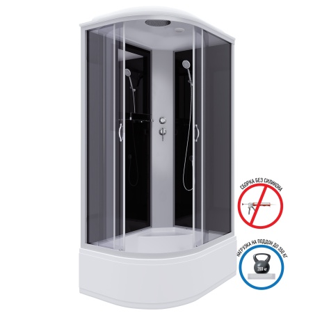 Душевая кабина Niagara Classic NG-2510-14R 120х80х215, высокий поддон 40 см, стекло тонированное