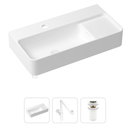 Комплект 3 в 1 Lavinia Boho Bathroom Sink 21520540: накладная фарфоровая раковина 60 см, металлический сифон, донный клапан