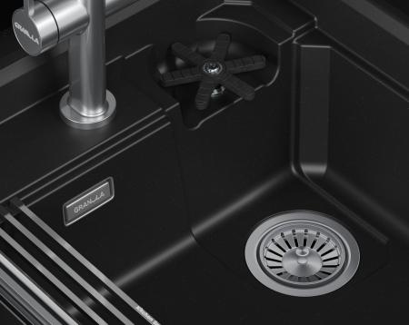 Мойка для кухни Granula Kitchen Space Rinzer 5807R шварц, 58х52 см, прямоугольная