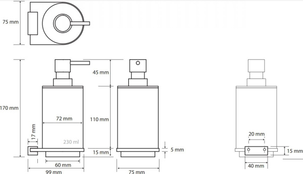 Дозатор для жидкого мыла Bemeta Galla 108109010