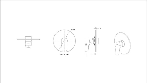 Смеситель для ванны и душа Bravat Rhein PB8429564CP-ENG