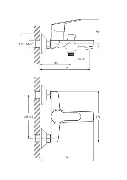 Смеситель для ванны RUSH Crete CR3535-44