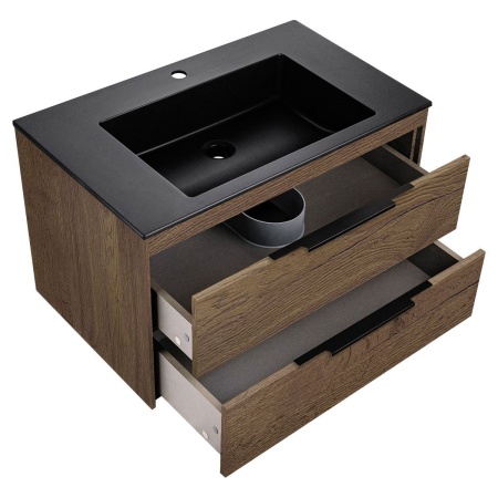 Тумба под раковину Vincea Chiara 2D 800 подвесная, 2 выкатных ящика soft-close, T.Oak