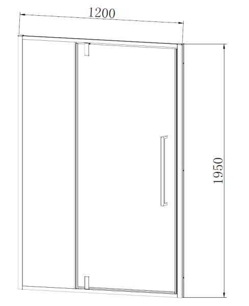 Душевая дверь Слим-Н (Slim-N) VDP-4SN120CLGM, вороненая сталь, стекло прозрачное