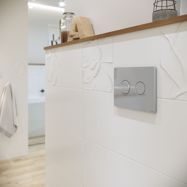 Кнопка Cersanit ACCENTO CIRCLE для AQUA 50 пневматическая пластик хром глянцевый, P-BU-ACN-CIR/Cg