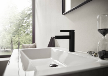 Hansgrohe Finoris Смеситель для раковины однорычажный 100 со сливным клапаном Push-Open хром 76010000
